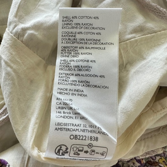 Free People Floral Ellia Two Piece Set Top and Ruffle Skirt Purple Combo Small - Picture 13 of 13